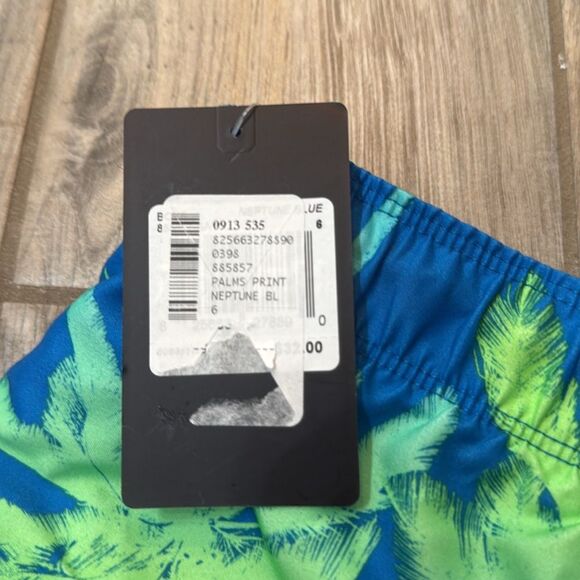 NWT HURLEY Palms‎ Boys Boardshorts Swim Electric Blue Size 6 Palm Trees - Picture 3 of 12